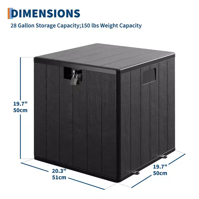 80 Gallon Outdoor Storage Box  Lockable Waterproof Resin Deck Box for Patio & Garden (UV Resistant, Holds Cushions, Tools, Pool Equipment) - Brown