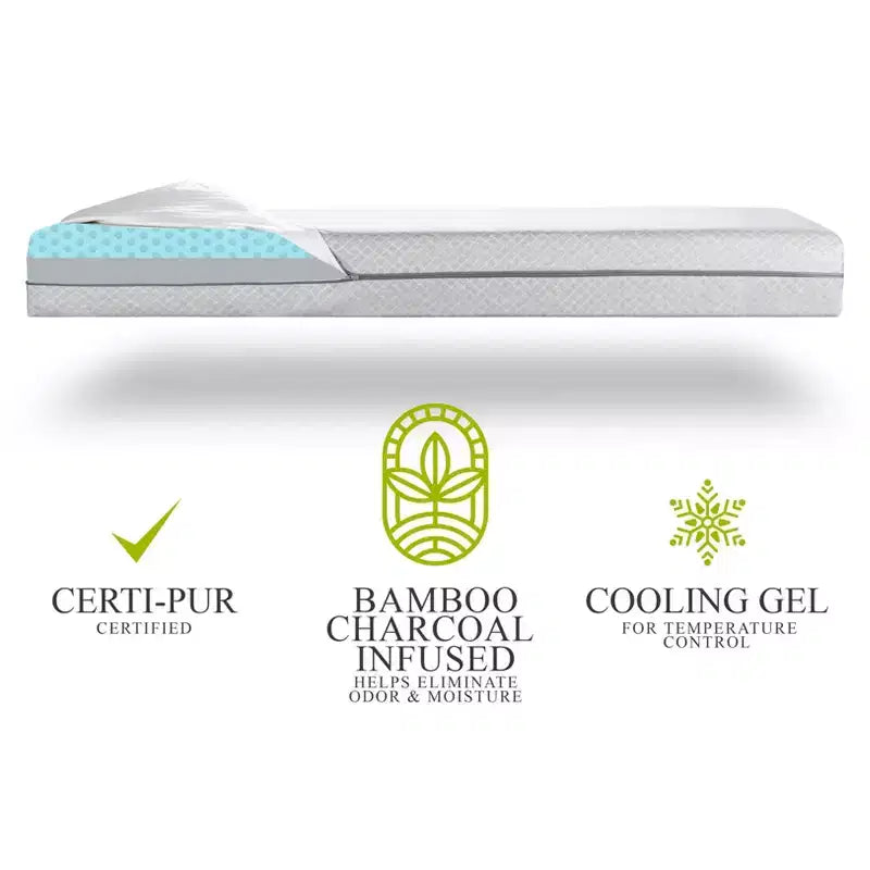 Modera Premium Baby Dual-Sided Bamboo Charcoal Infused Memory Foam Crib Mattress, Waterproof & Washasbsle Cover