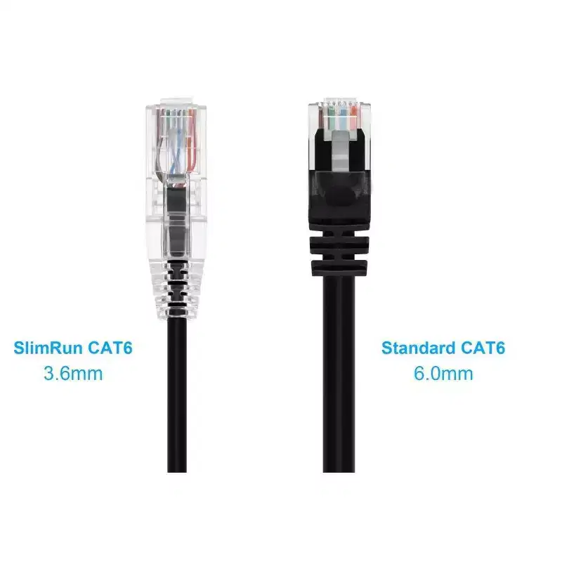 Monoprice Cat6 Ethernet Patch Cable - 30 feet - Black | Snagless RJ45 Stranded 550MHz UTP CMR Riser Rated Pure Bare Copper Wire 28AWG - SlimRun Series