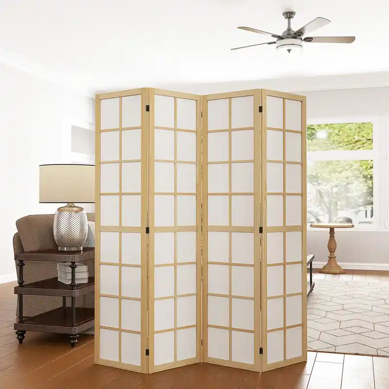 4 Panel Room Divider, 5.6 Ft Folding Privacy Screen For Home Office