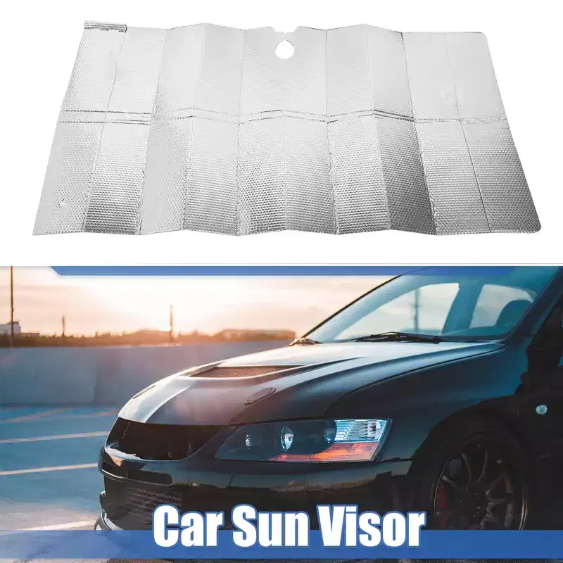 Unique Bargains Car Front Windshield Interior Anti-UV Against Heat Rays Sun Shade Silver Tone 51.18''x27.56'' 1 Pc
