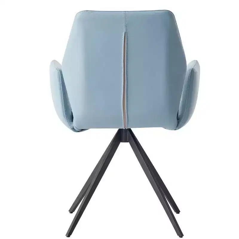 24 Segismunda Accent Chair Light Blue Leather/Black Finish - Acme Furniture