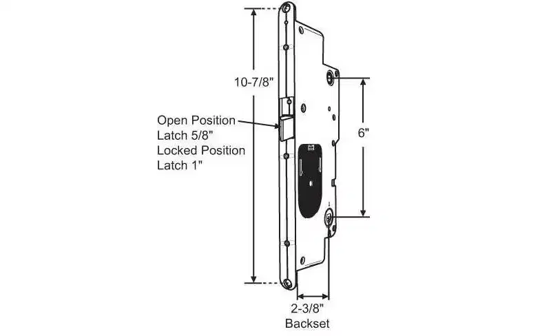 Brixwell Multipoint Mortise Lock, Steel Material, 10-7/8 Face Plate Height, 2-3/8 Backset Width, Reversible Door Handing, Dichromate Finish