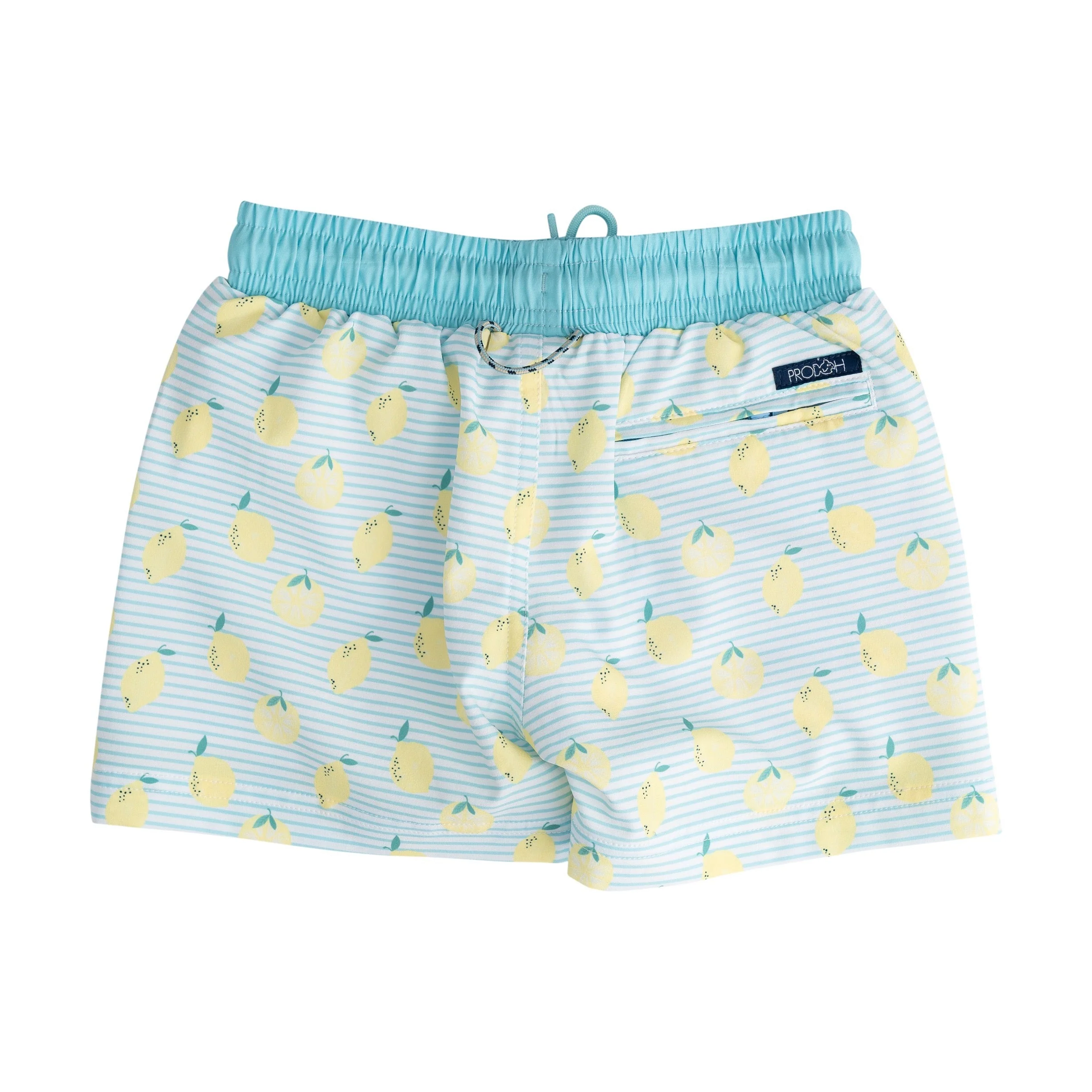 Boys' Boogie Board Swim Trunks Lemon Stripe Print