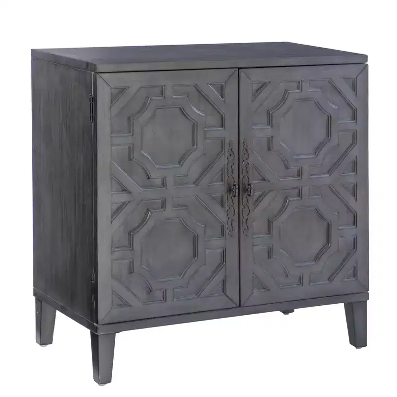 Solid Wood 2-Door Accent Cabinet with 2 Shelves