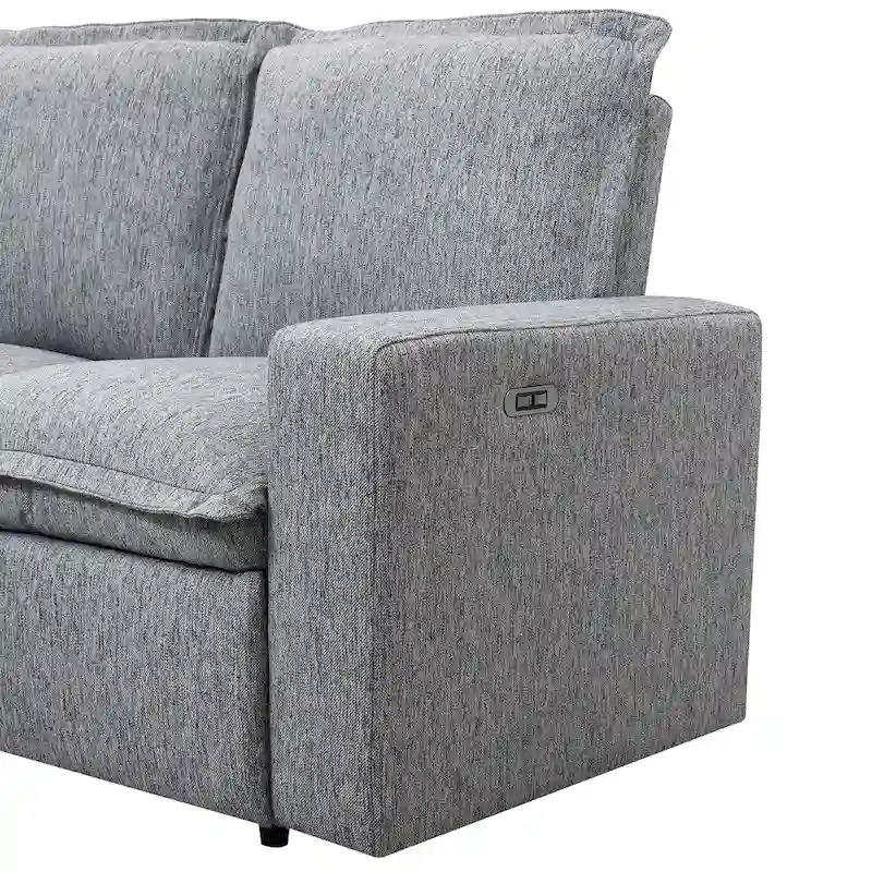 L-Shaped 5-Seater Power Recliner Sofa with USB Port