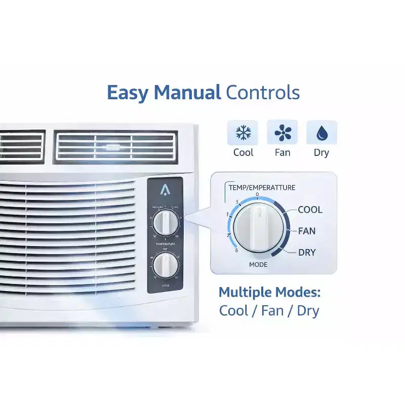 Acekool 5,000 BTU Window Air Conditioner, Fast Cooling Window AC with Remote, Timer, Quiet Room Cooling for Small Rooms up to 300 Sq Ft