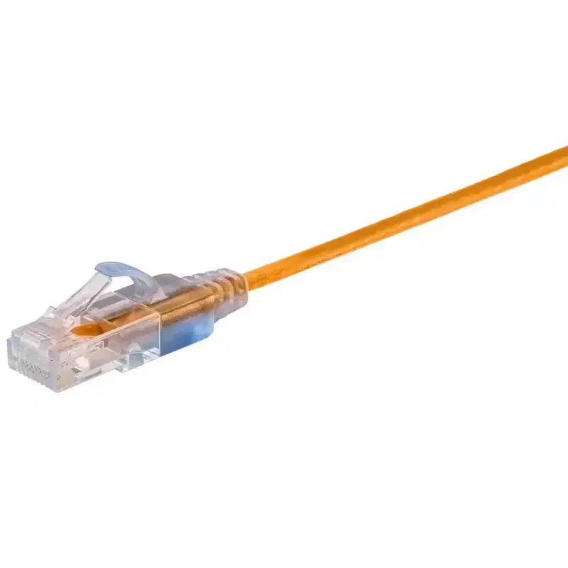 Monoprice SlimRun Cat6A Ethernet Patch Cable - Network Internet Cord - RJ45, Stranded, UTP, Pure Bare Copper Wire, 30AWG, 6in, Yellow, 10-Pack