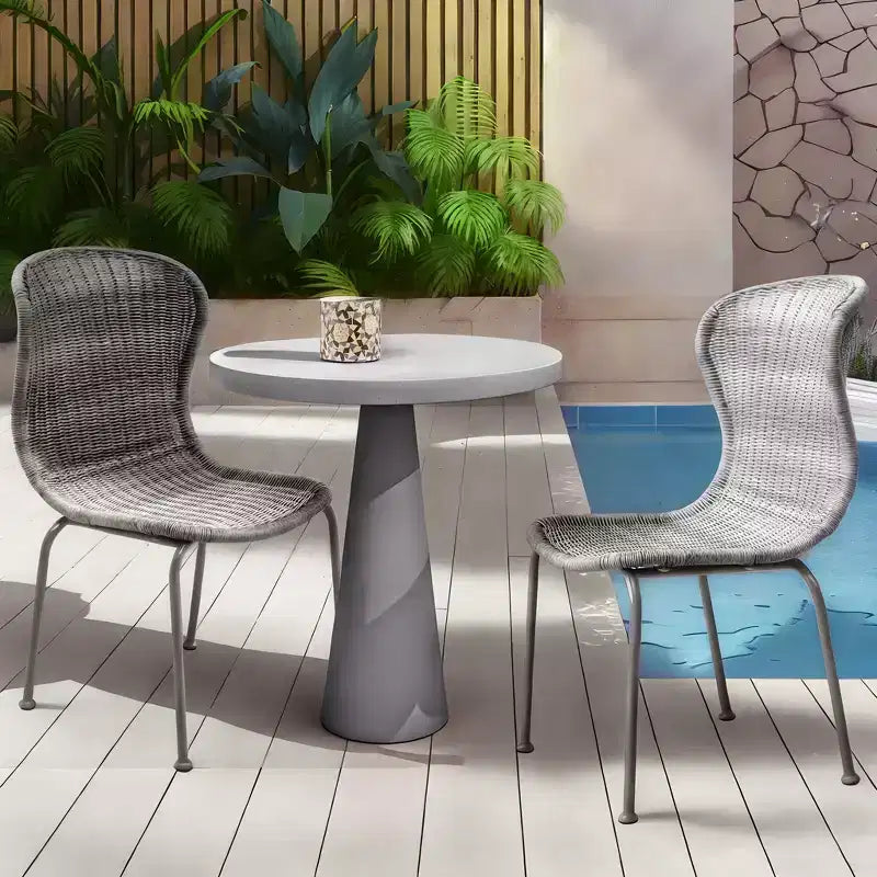Christopher Knight Home Belle Outdoor Boho Wicker and Iron Dining Chairs (Set of 2)