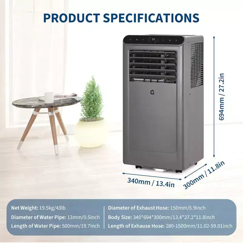 10,000 BTU Portable Air Conditioner, 3-in-1 Portable AC Unit with Fan & Dehumidifier, Room Air Conditioner Cools up to 450 Sq. Ft.