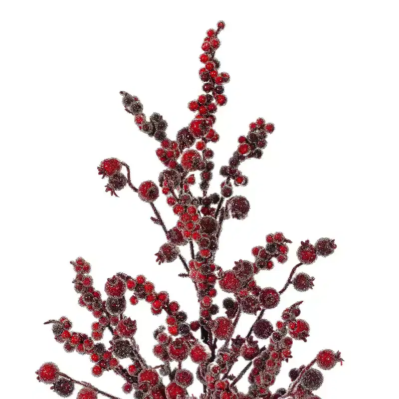 Vickerman 24" Winter Icy Red and Burgundy Berry Spray