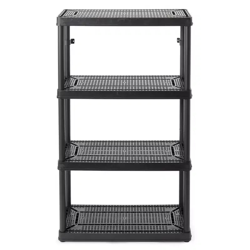 Gracious Living 4 Shelf Fixed Height Ventilated Medium Duty Shelving Unit Organizer System for Home, Garage, Basement, Laundry