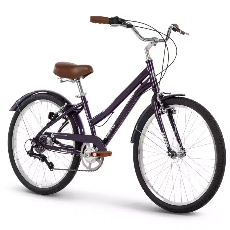 Huffy Sienna 24" G MLT SPD Comfort Bike - Gloss Eggplant