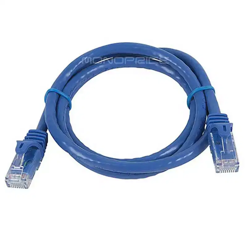 Monoprice Cat6 Ethernet Patch Cable - 3 Feet - Blue | Network Internet Cord - RJ45, Stranded, 550Mhz, UTP, Pure Bare Copper Wire, 24AWG - Flexboot