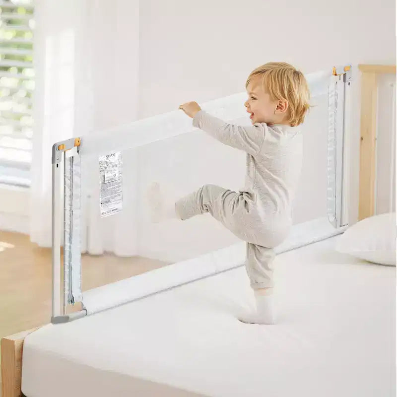 VEVOR 3 Piece Toddler Bed Rail, Kids Beds Guard Rail with Reinforced Iron Pipe and Oxford Cloth, Adjustable Height Bed Side Railing, 3 Sides, Gray