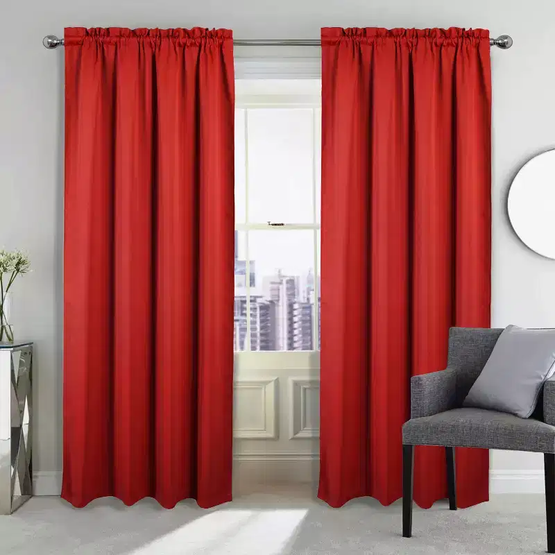 RT Designers Collection 100% Polyester Twilight Blackout Rod Pocket Curtain Panel Red