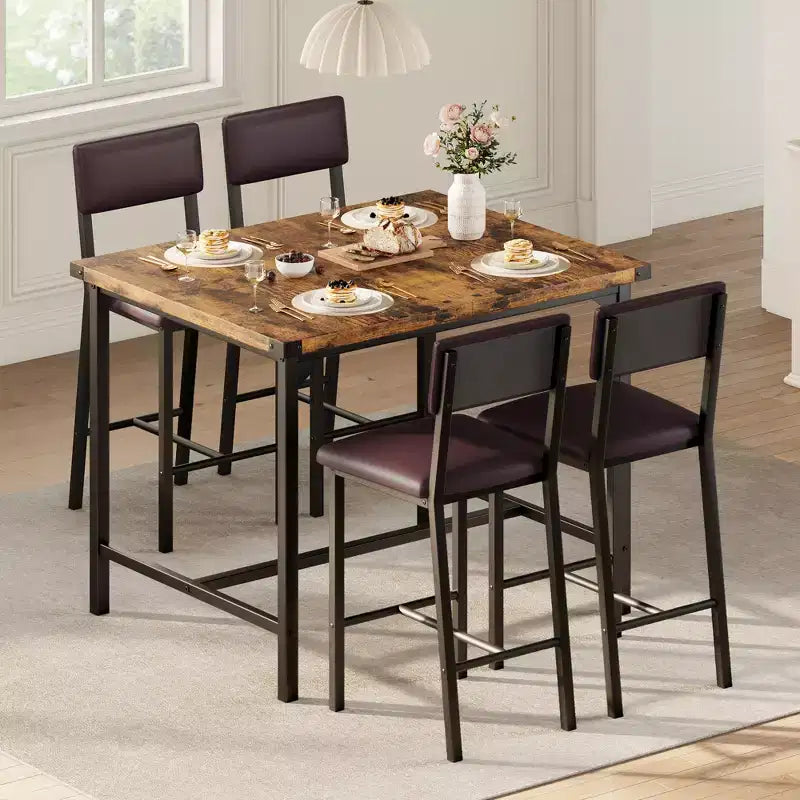 Bar Dining Table Set, Modern Dining Furniture, Dining Room Furniture, Durable Construction, Space-Saving Design