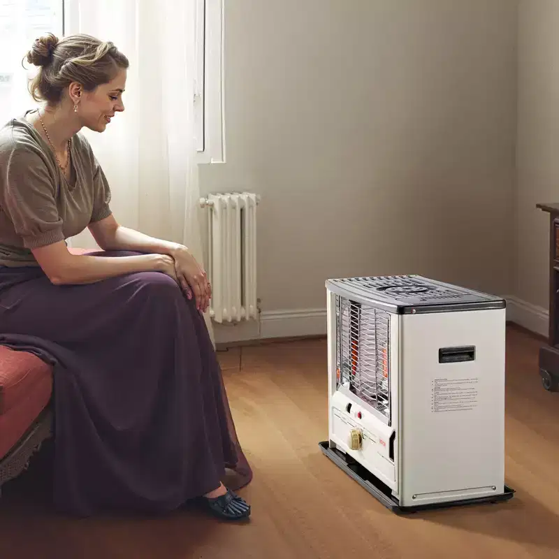 VEVOR 10000 BTU Indoor & Outdoor Kerosene Heater, Portable Space Heater with Auto Shut-Off & Adjustable Flame & Tip-Over, for Home,Beige & Black
