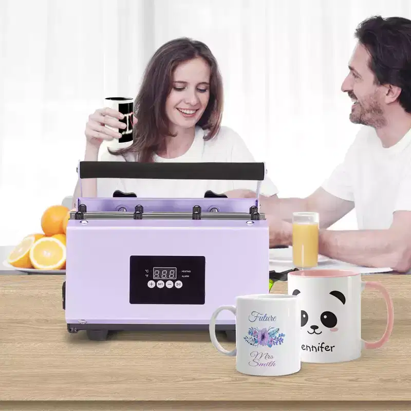 VEVOR Tumbler Heat Press Machine, 11-30oz Mug Press, Heat Up Fast and Even, Tumbler Press with Sublimation Paper, Tape and Gloves, Purple