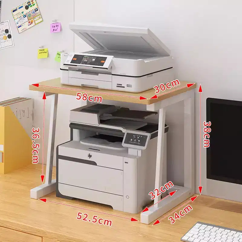 Two-Tier Wooden Printer Stand, Multifunctional Desktop Organizer, for Office, Home