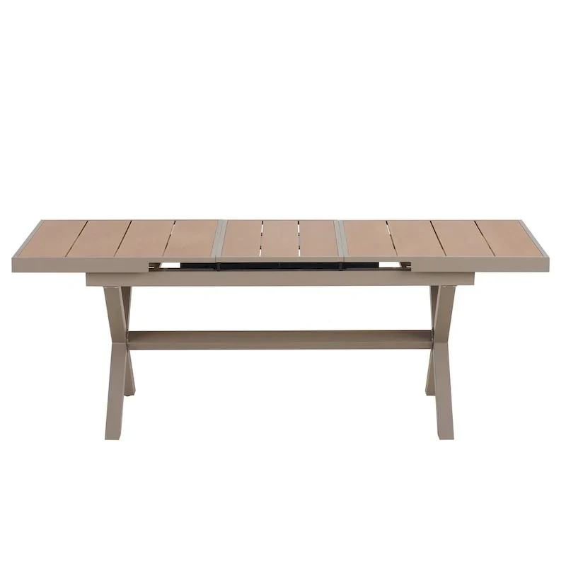 7-Piece Outdoor Extendable Dining Set with Extendable Table and 6 Armrest Chair