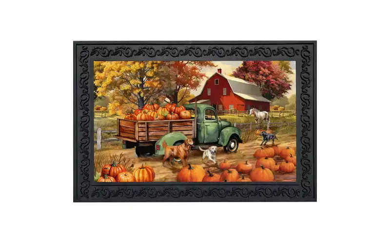 Briarwood Lane Fall Doormat 30x18 Indoor Outdoor Autumn Farm For Fall Doormat