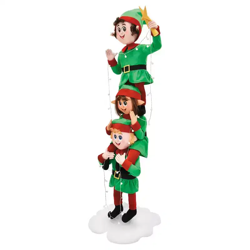 6 Ft. 5 3/4 Light-Up LED Elf Stack with Sound Indoor & Outdoor Christmas Decoration