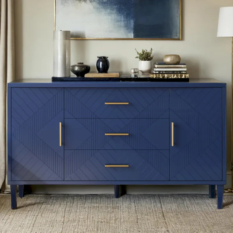 Stylish and Functional 4-Door Storage Cabinet with Pine Legs , for Living Room Bedroom,and Kitchen