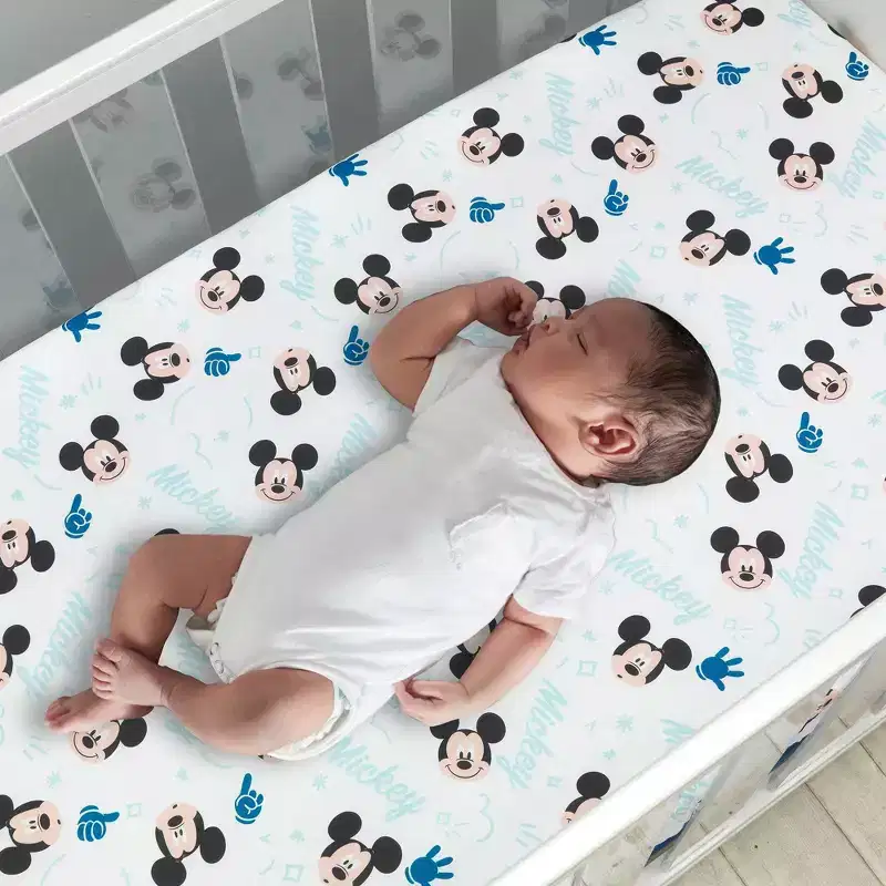 Lambs & Ivy Forever Mickey Mouse Fitted Crib Sheet: Microfiber, Shapes, 200 Thread Count