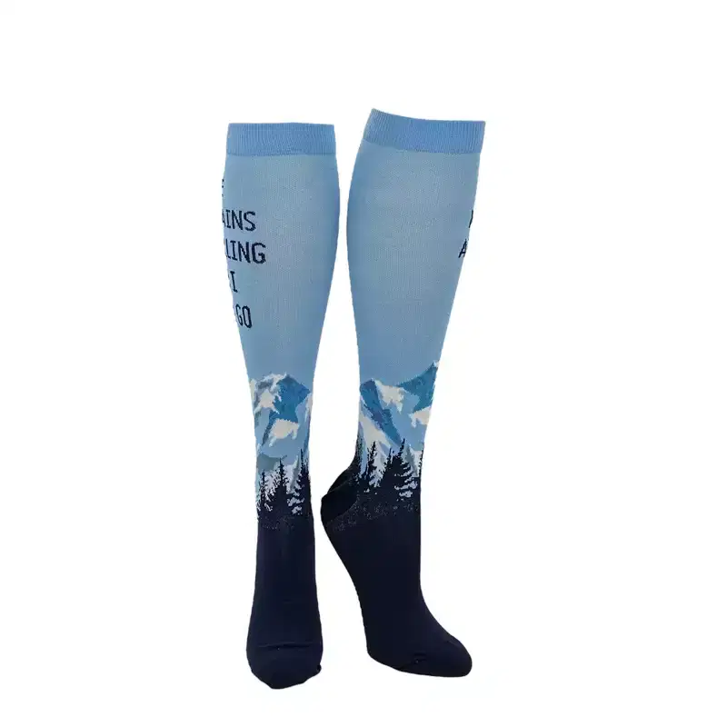 Adult The Mountains Are Calling and I Must Go Hiking Compression Socks for Men and Women - Crazy Dog Compression Socks For Campers