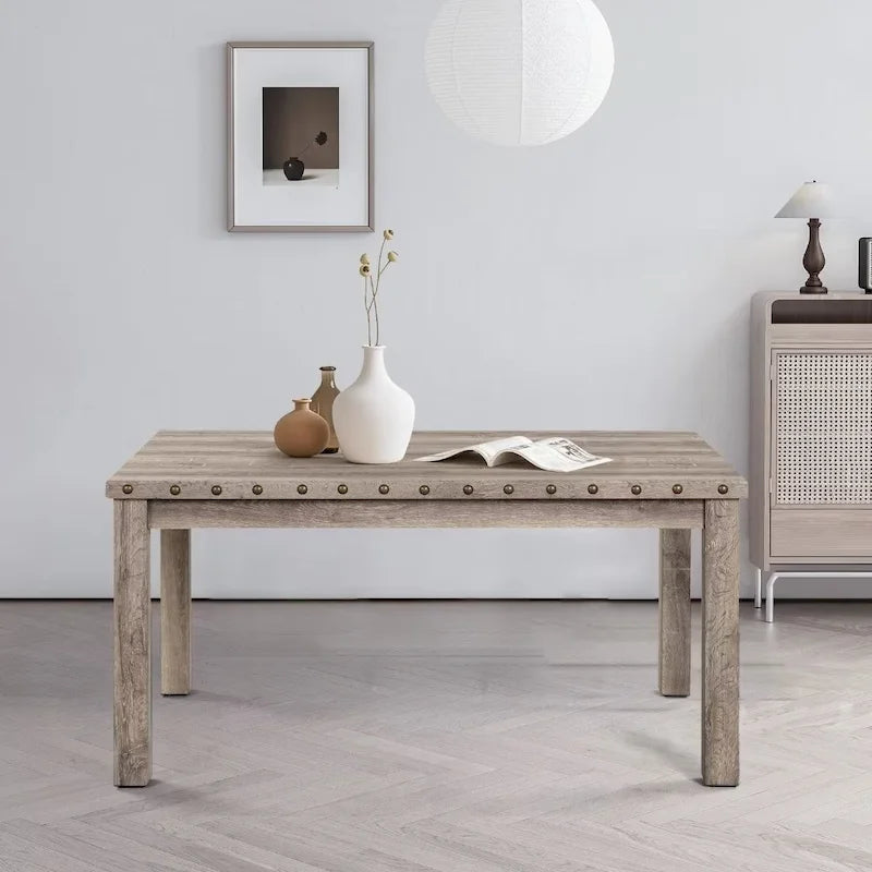 Rustic Farmhouse Rectangular Dining Table, Premium Wood