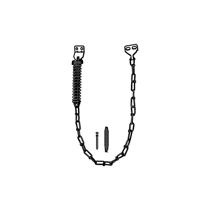 Brixwell Door Chain Stop With Spring 13 Chain Length, 15 Overall Length, For Storm And Screen Doors, Steel Material, Silver Finish