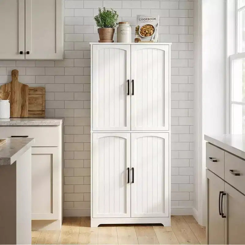 Farmhouse Kitchen Pantry Cabinet, 68 Tall Wood Pantry Storage Cabinet with Doors, Freestanding Cupboard for Dining Room Living Room Furniture