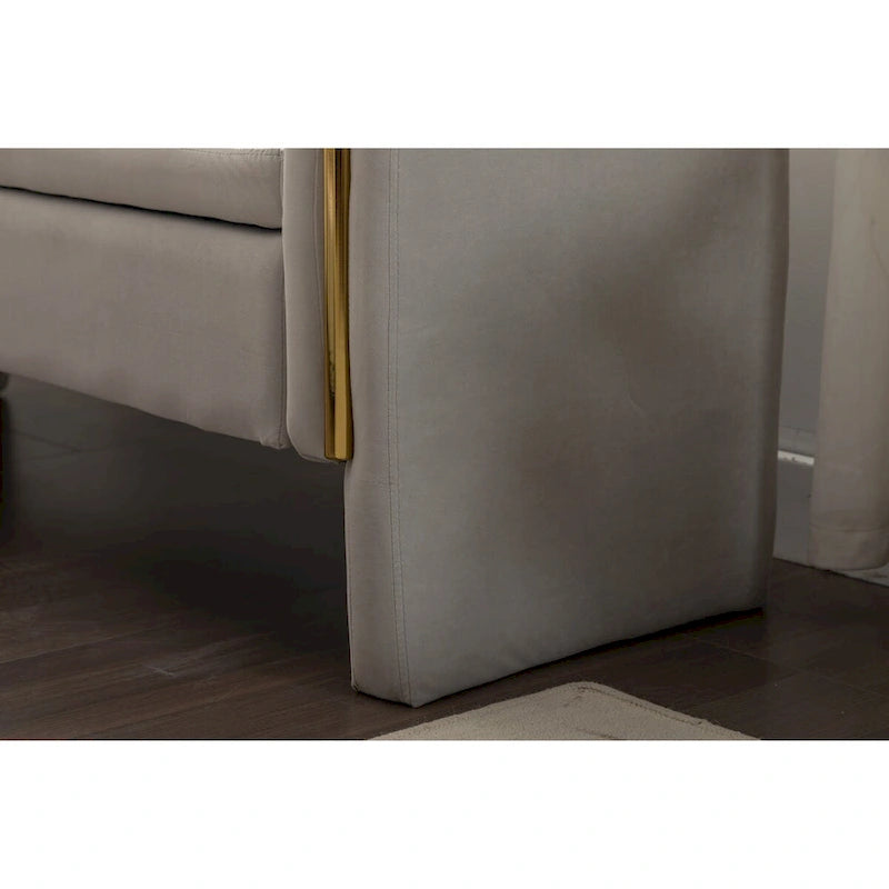 Velvet Storage Bench with Metal Trim