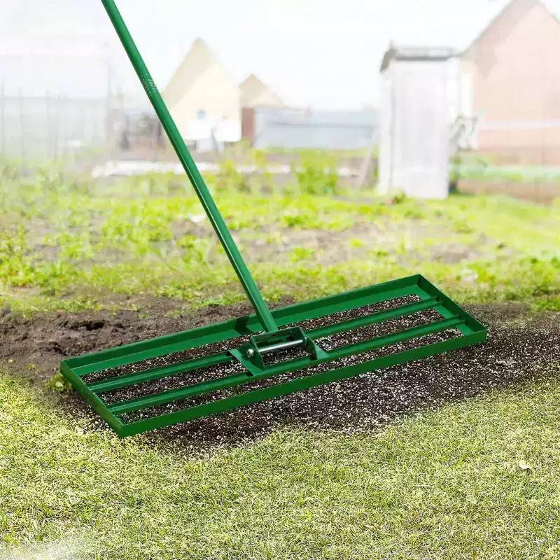 VEVOR Lawn Leveling Rake, 36x10 Level Lawn Tool, Heavy-duty Lawn Leveler with 78 Steel Extended Handle, Yard Leveling Rake Suit for Garden,Green
