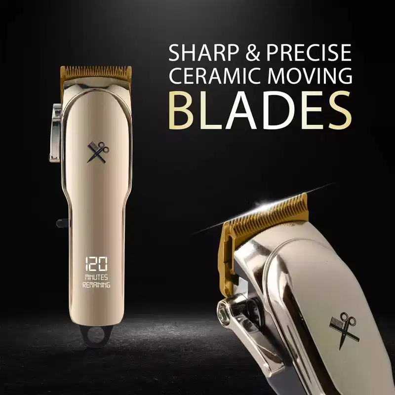 The Cutting Edge LCD Display Rechargeable Cordless Hair Clipper with Ceramic Coated Blades - 12ct