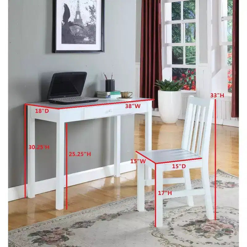 Kings Brand Furniture Duluth Laptop/Writing Desk (White)