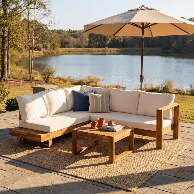 Patio Sectional Sofa Set Waterproof Outdoor Conversation Set Patio Lounge Set Garden Seating Group with Cushion & Table - ModernLuxe
