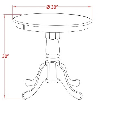 HomeStock Round Wood Dining Table Set Mahogany Finish