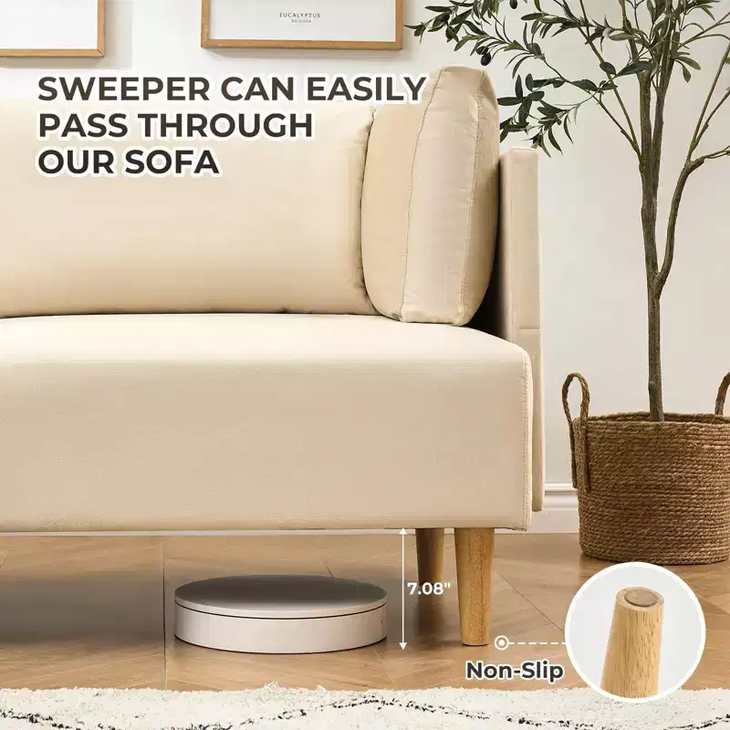76 Sofa Couch, Comfy Upholstered Loveseat with Extra Deep Seats