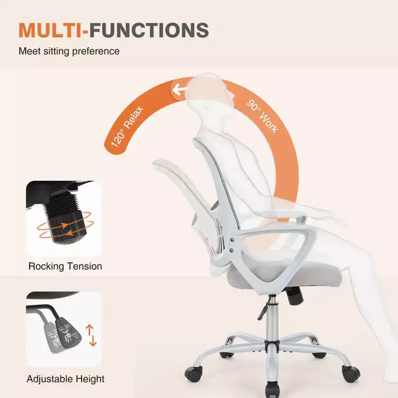 Premium Tall Office Chair, Counter Height, Adjustable Foot Ring Included for Standing Desk Users