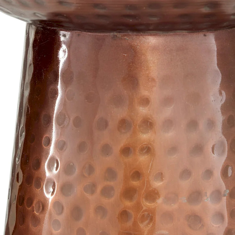 Metal Accent Table with Hammered Design - Bronze or Copper