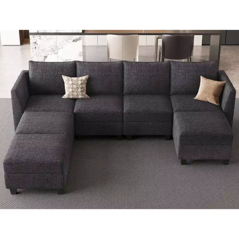 Belffin Modular Sectional Sofa Large Chenille U Shaped Couch with Storage 7 Seat Chaise for Living Room