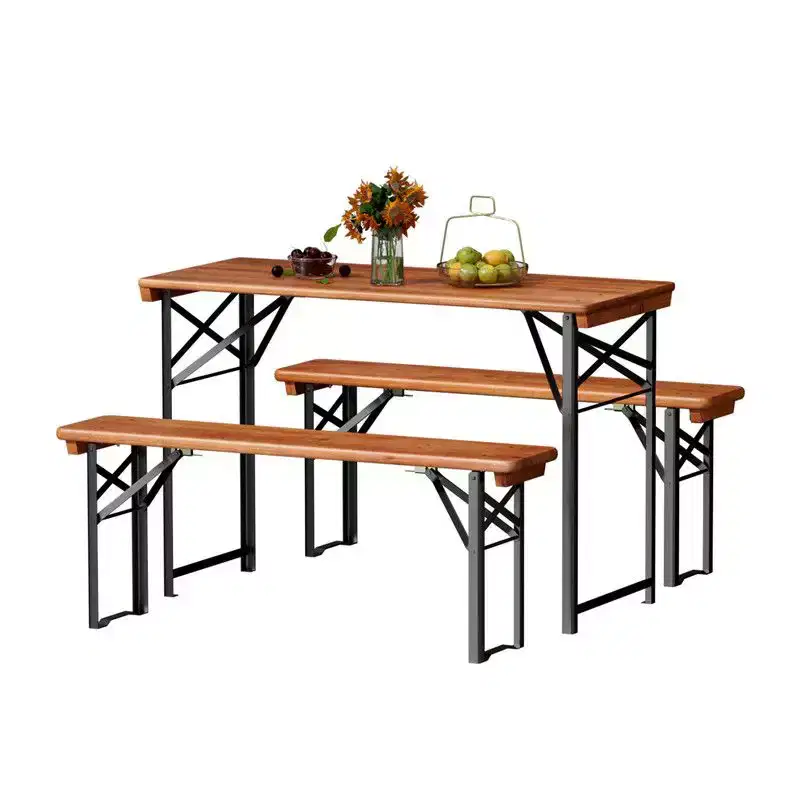 Karl Home Rectangle Wood Picnic Table With Bench Seats 4 People