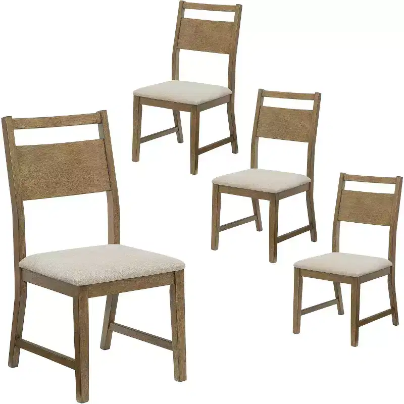 AMERLIFE 46 Round Solid Wood Dining Table, Chairs, Mid-Century Kitchen & Lining Room Furniture