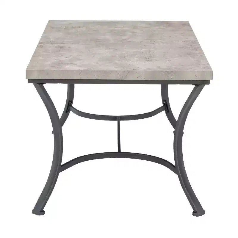 Talley Metal and Faux Concrete Top 3pc Coffee and Side Table Set Coal Finished - Powell: Industrial Living Room Furniture Set