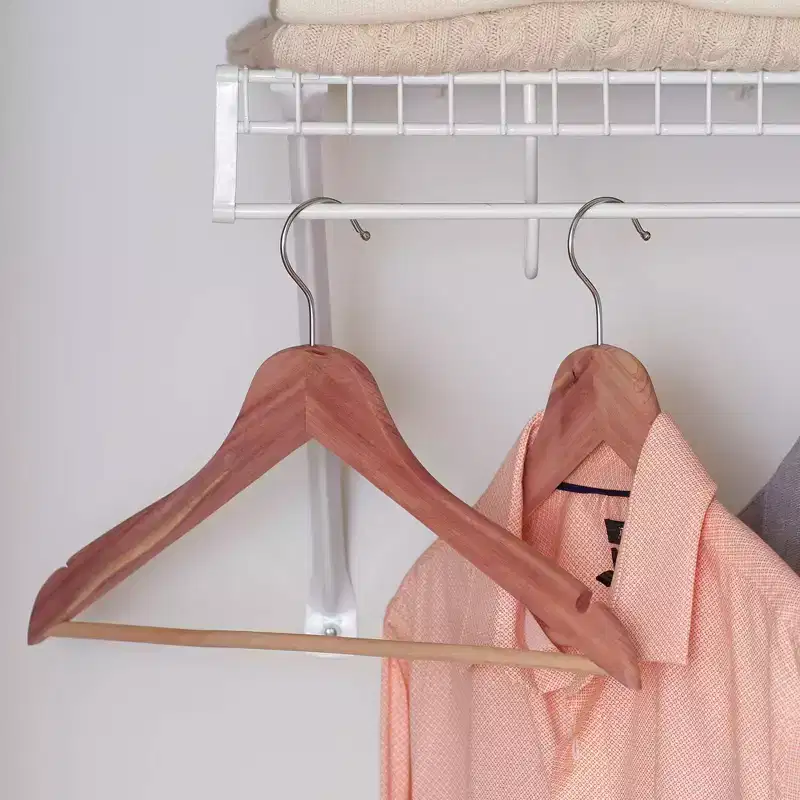 Household Essentials 12ct Slim Cedar Hangers: Natural Wood Clothes Hangers for Camisoles, Coats, Shirts, Dresses