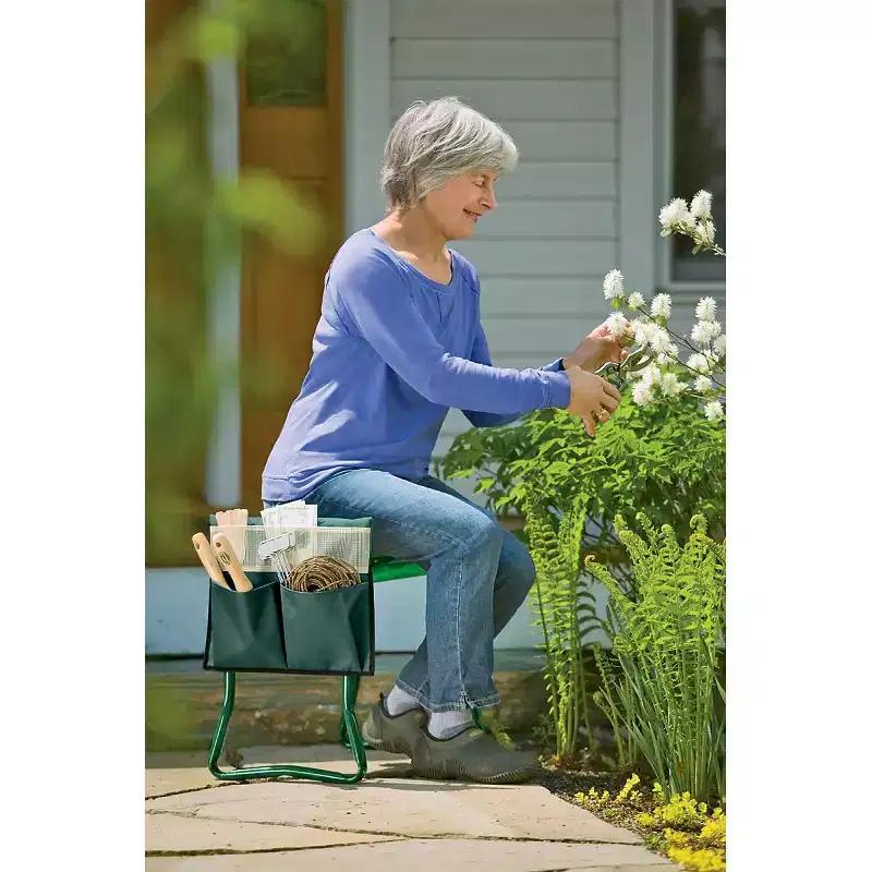 Gardener's Supply Company Garden Kneeler Tool Pouch | Handy Addition To Deep Seat Kneeler 5 Pockets Hold Gloves Tools Seed Packets & More