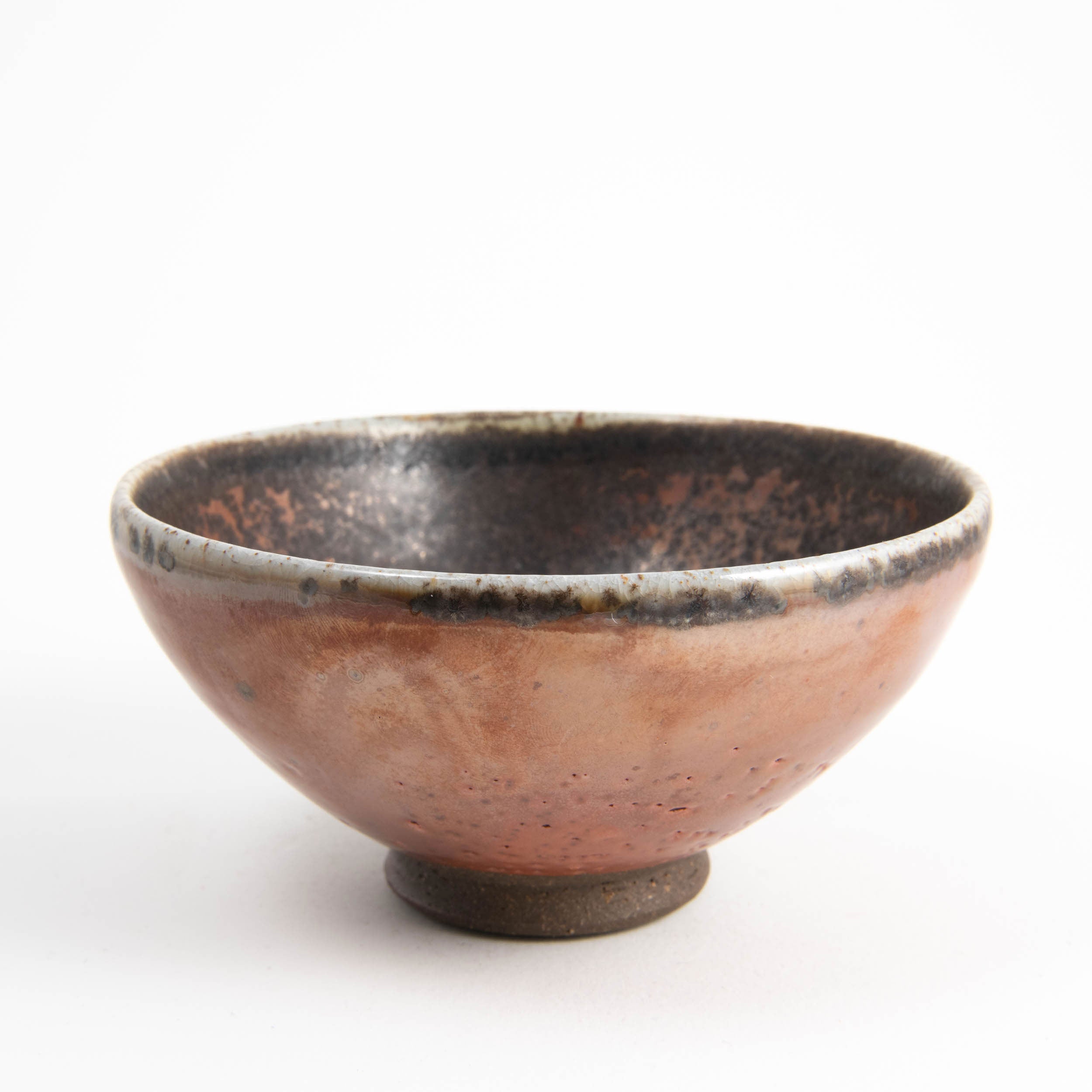 Red Shino Small Footed Bowl