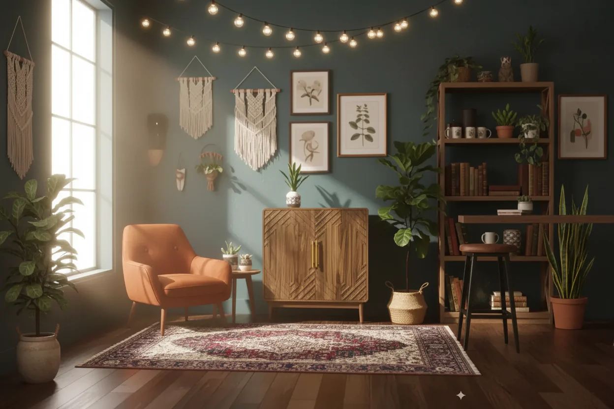 Farmhouse Storage Cabinet with Doors for Entryway or Living Room, Walnut